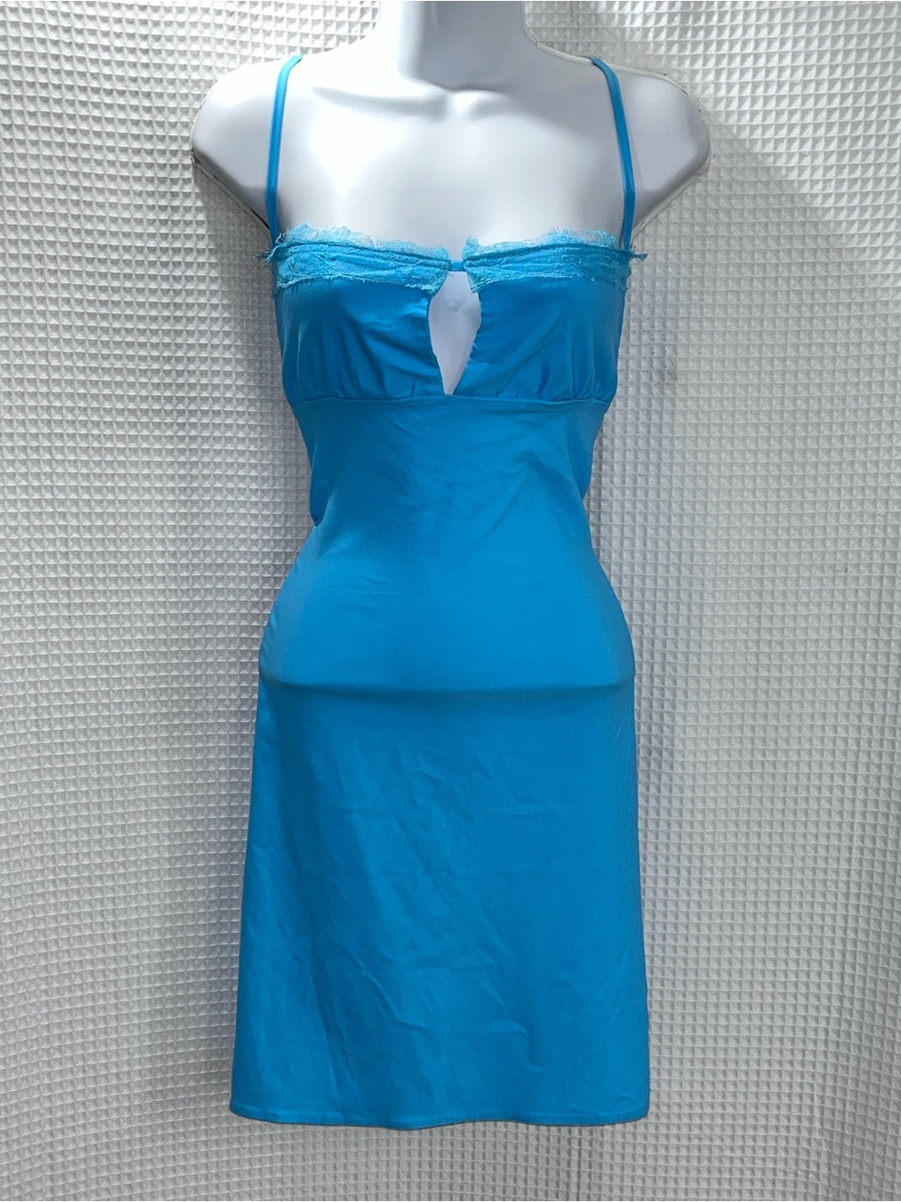 Fashion Nova Turquoise Lace-Trim open back mini dress size 2X (NWT)